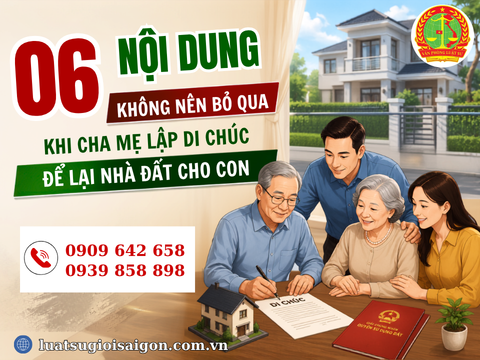 06 Nội dung không nên bỏ qua khi cha mẹ lập di chúc để lại nhà đất cho con