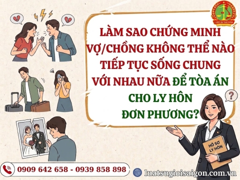 Làm sao chứng minh vợ/chồng không thể nào tiếp tục sống chung với nhau nữa để Tòa án chấp nhận cho ly hôn đơn phương?