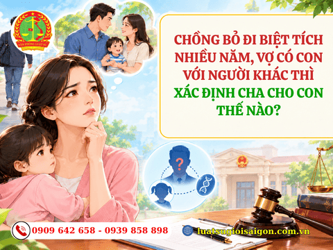 Chồng bỏ đi biệt tích nhiều năm, vợ có con với người khác thì xác định cha cho con thế nào?