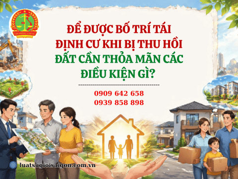 Theo quy định mới nhất hiện nay, để được bố trí tái định cư khi bị thu hồi đất cần thỏa mãn các điều kiện gì?