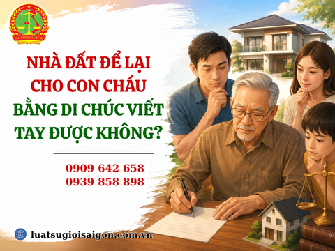 Nhà đất để lại cho con cháu bằng di chúc viết tay được không?