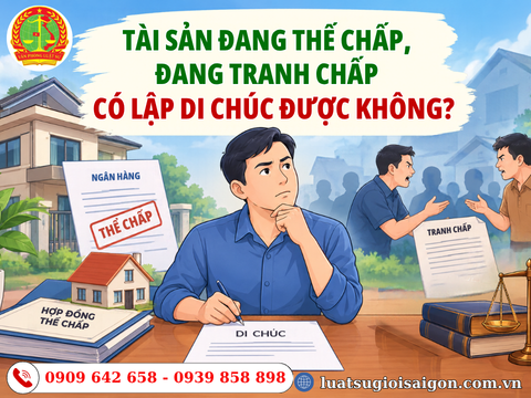 Tài sản đang thế chấp, đang tranh chấp có lập di chúc được không?