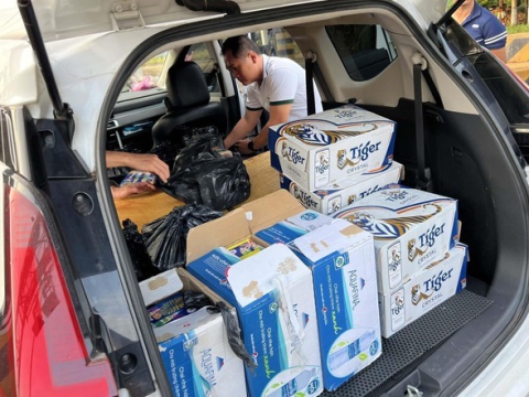 Bắt vụ vận chuyển gần 130kg pháo lậu