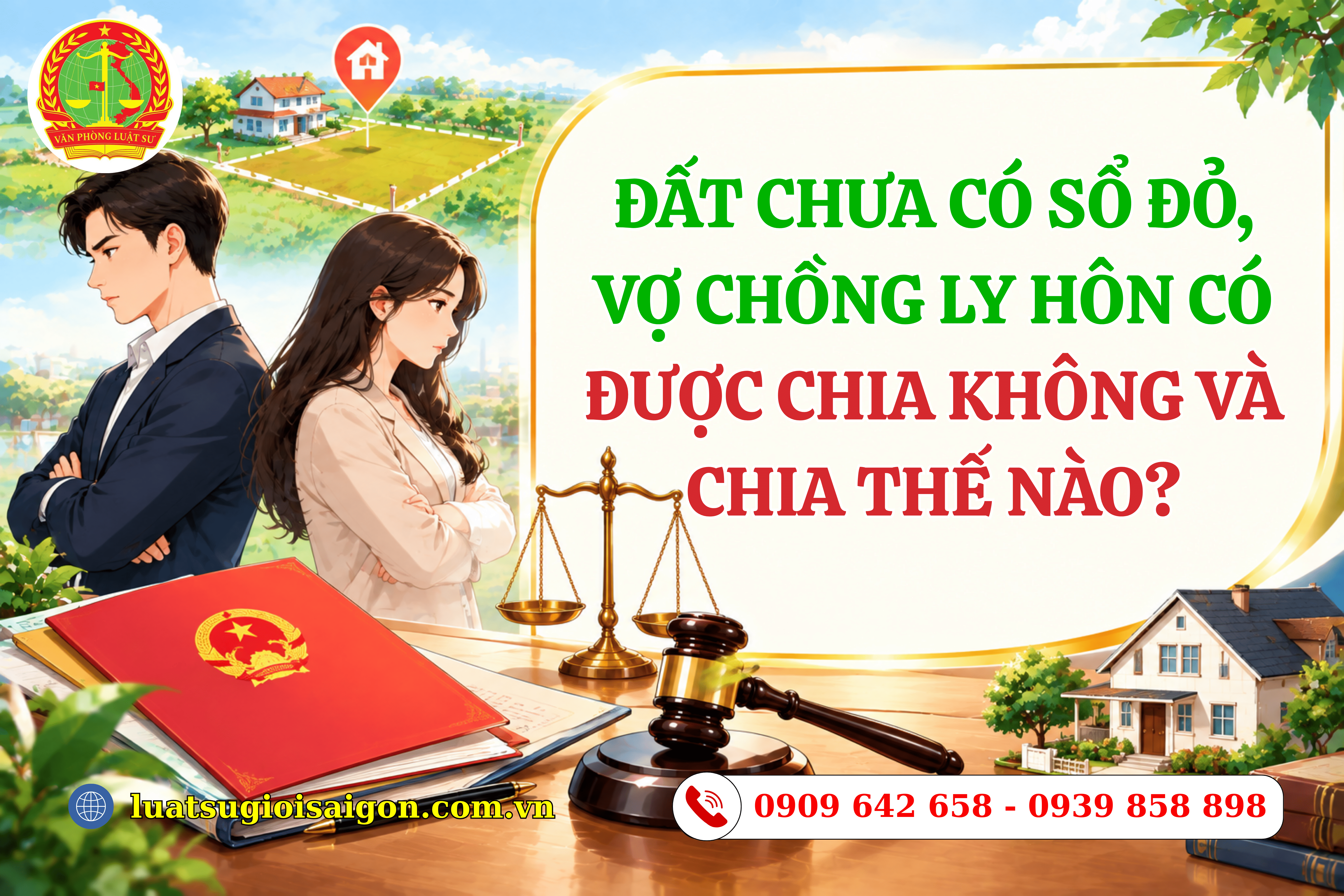 ĐẤT CHƯA CÓ SỔ ĐỎ VỢ CHỒNG LY HÔN CÓ ĐƯỢC CHIA KHÔNG VÀ CHIA THẾ NÀO-luatsugioisaigon