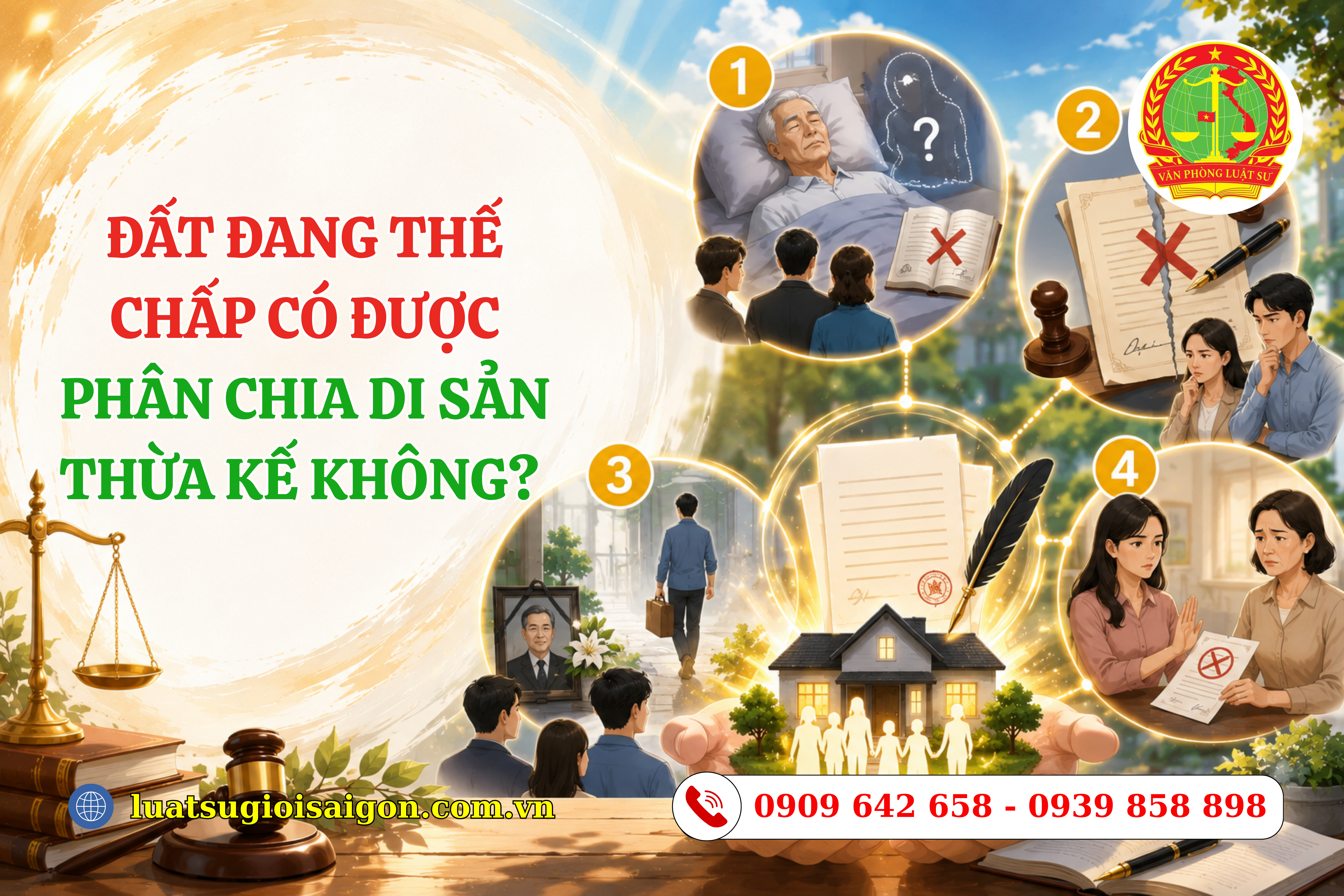 Đất đang thế chấp có được phân chia di sản thừa kế không
