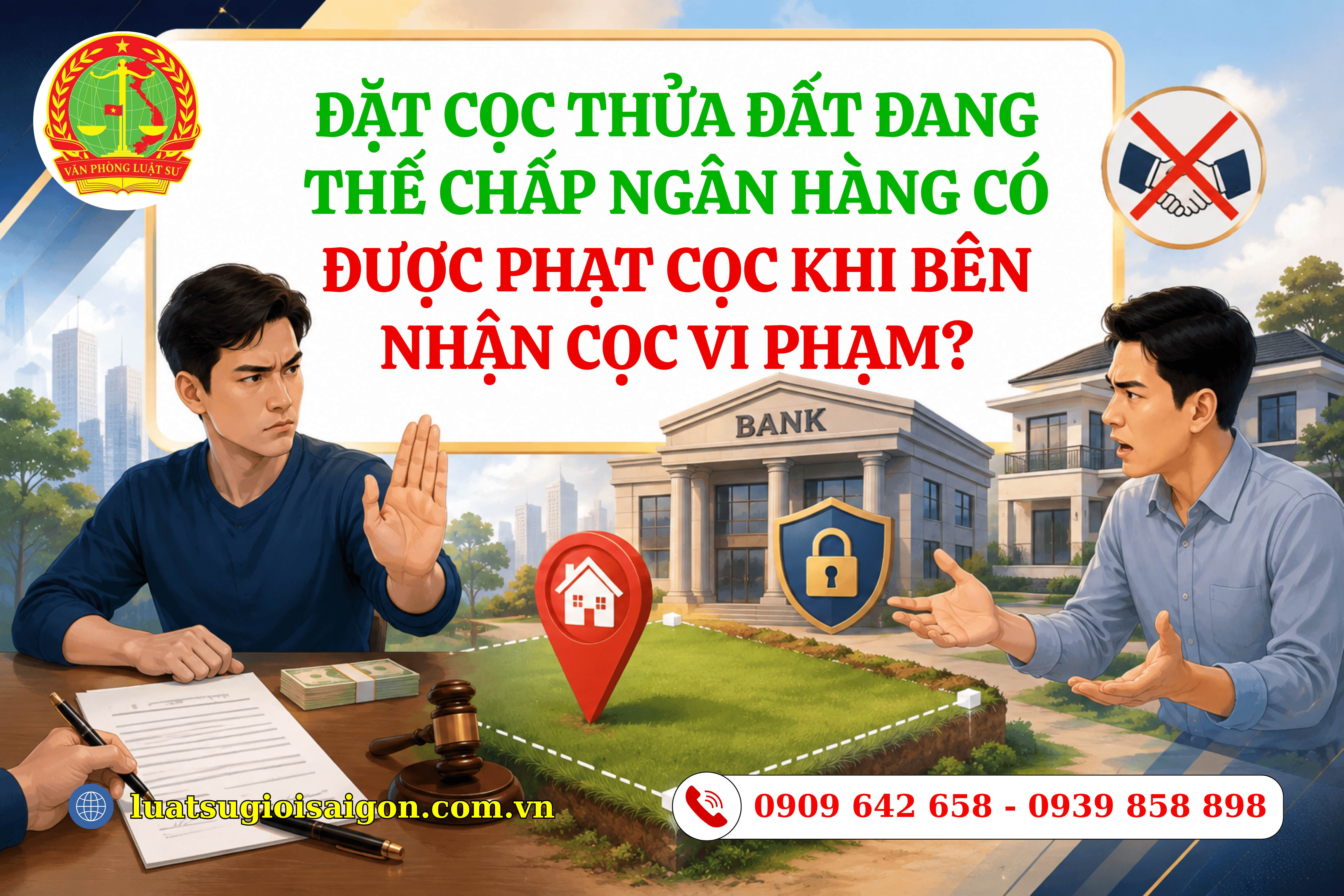 ĐẶT CỌC THỬA ĐẤT ĐANG THẾ CHẤP NGÂN HÀNG CÓ ĐƯỢC PHẠT CỌC KHI BÊN NHẬN CỌC VI PHẠM