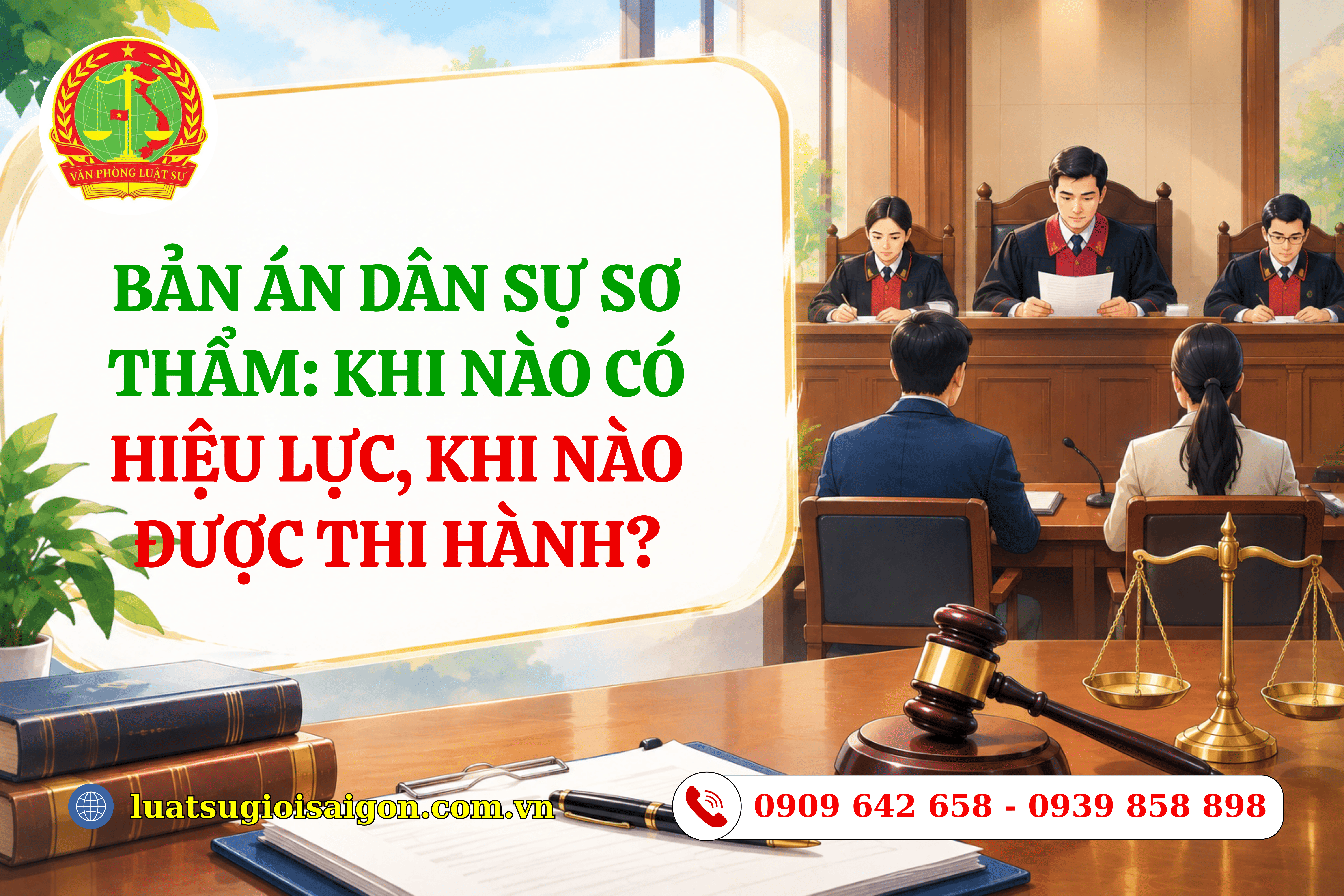 BẢN ÁN DÂN SỰ SƠ THẨM KHI NÀO CÓ HIỆU LỰC KHI NÀO ĐƯỢC THI HÀNH