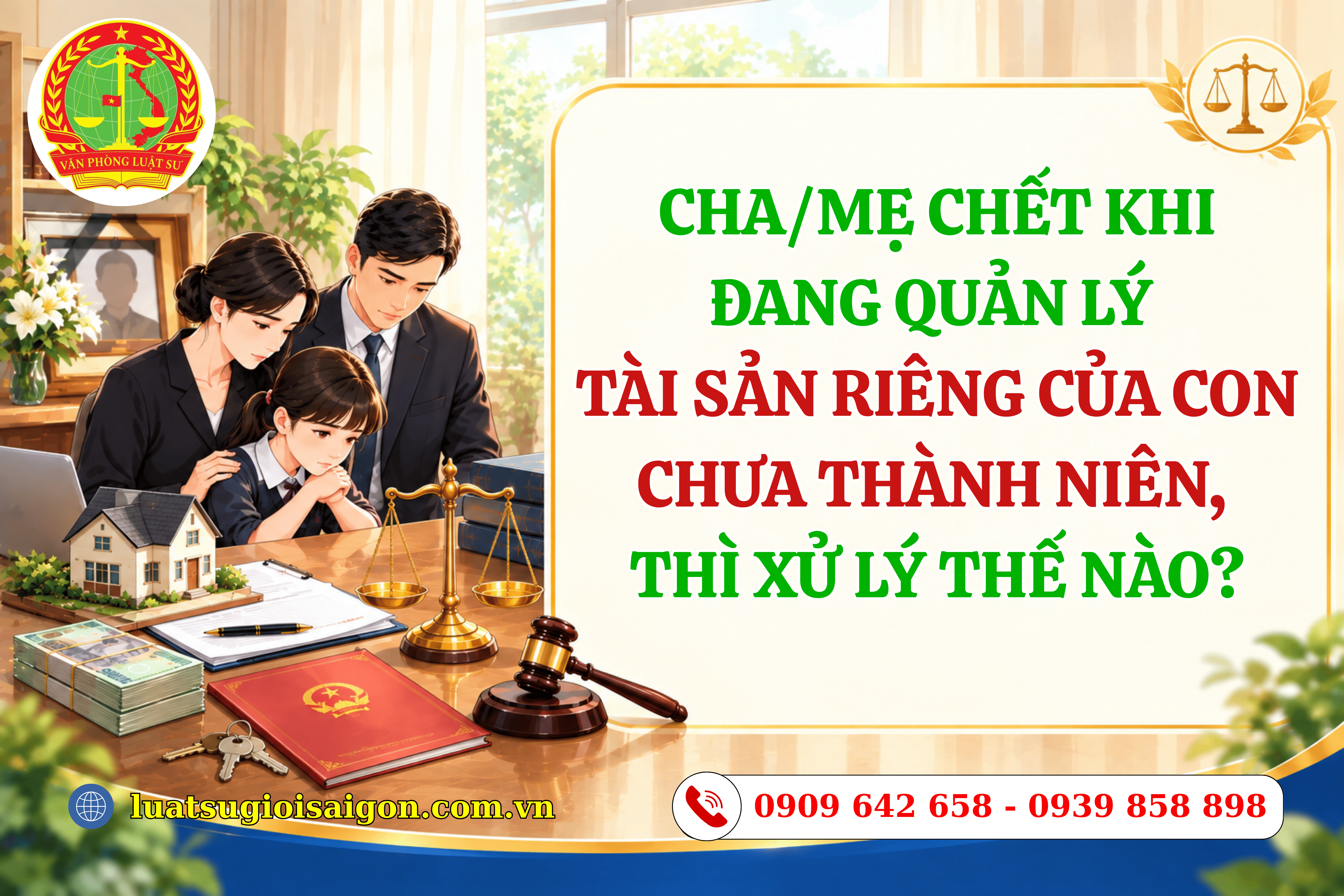 CHA MẸ CHẾT KHI ĐANG QUẢN LÝ TÀI SẢN RIÊNG CỦA CON CHƯA THÀNH NIÊN TÀI SẢN XỬ LÝ THẾ NÀO
