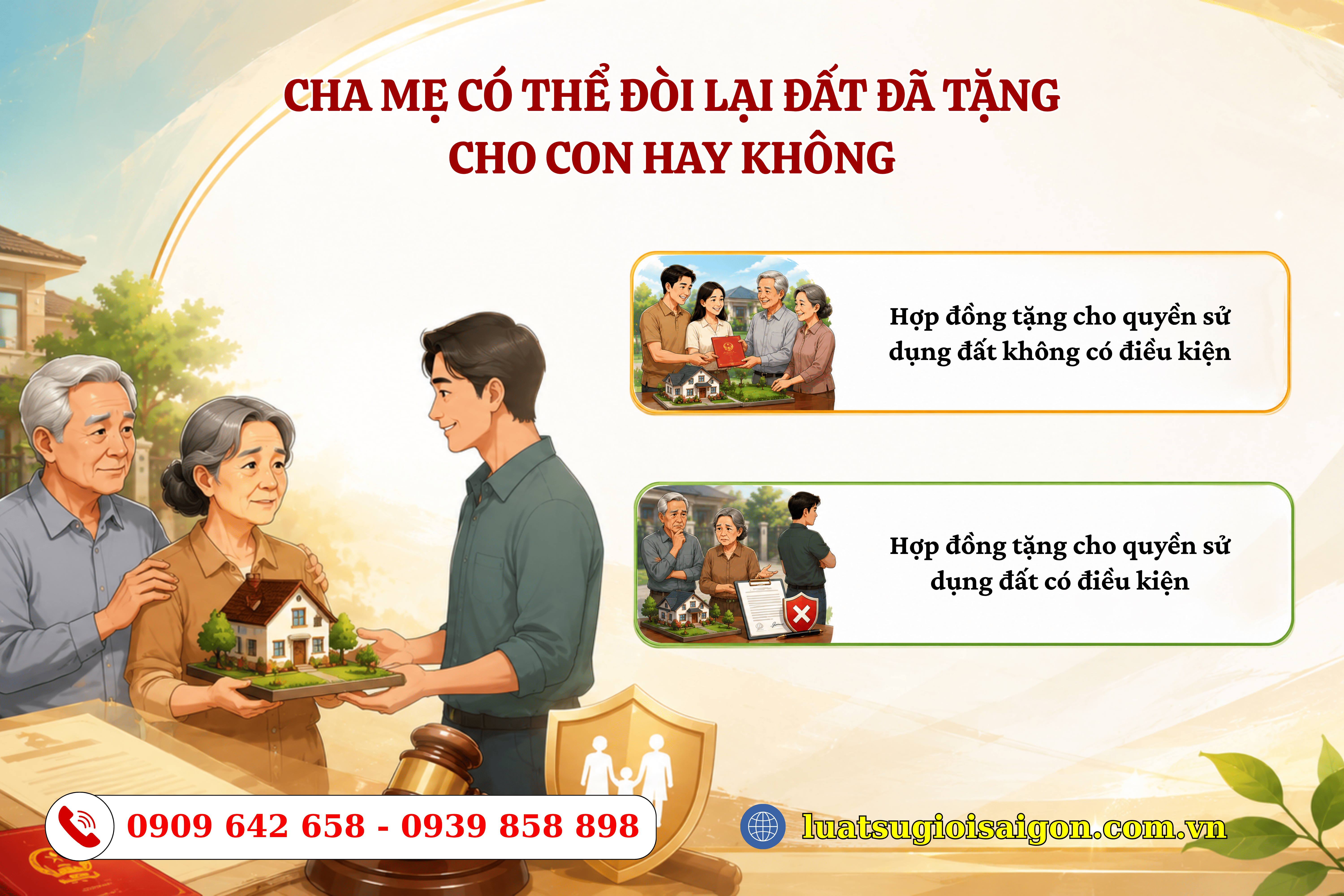 CHA MẸ TẶNG CHO ĐẤT VỚI ĐIỀU KIỆN PHẢI NUÔI DƯỠNG CON KHÔNG THỰC HIỆN, CHA MẸ CÓ ĐÒI LẠI ĐƯỢC KHÔNG-2