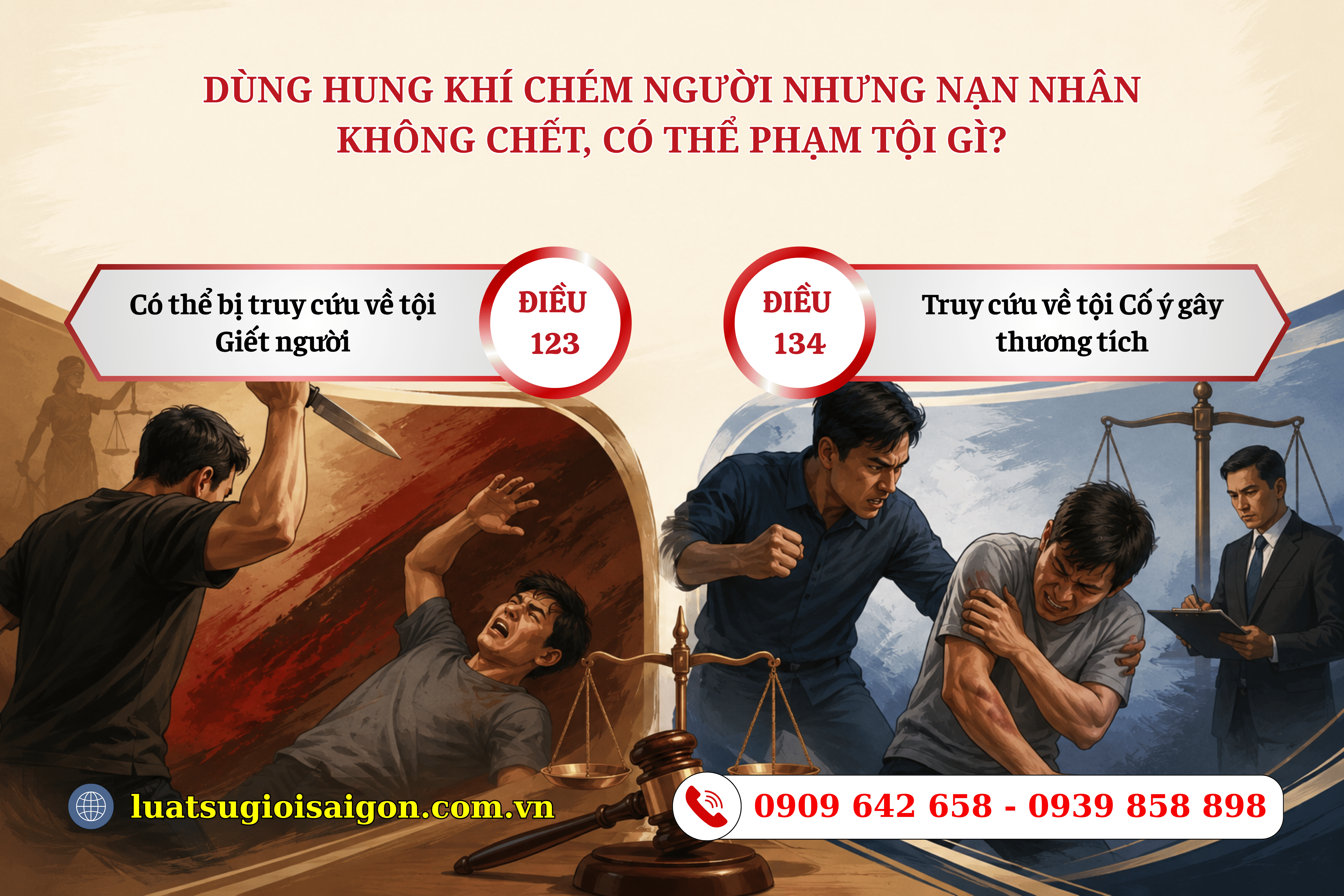 Dùng hung khí chém người nhưng nạn nhân không chết có thể phạm tội gì-1