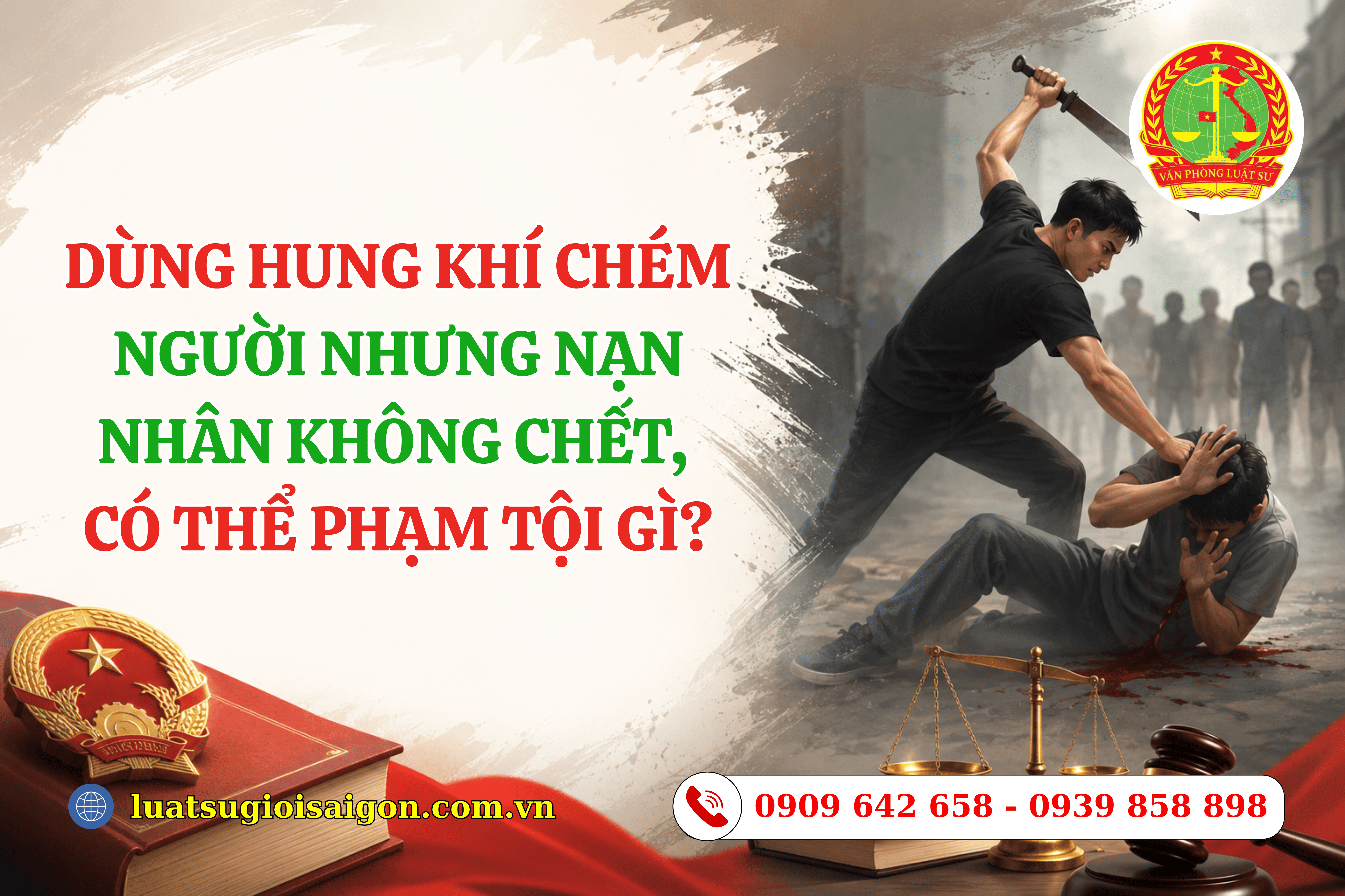 Dùng hung khí chém người nhưng nạn nhân không chết có thể phạm tội gì
