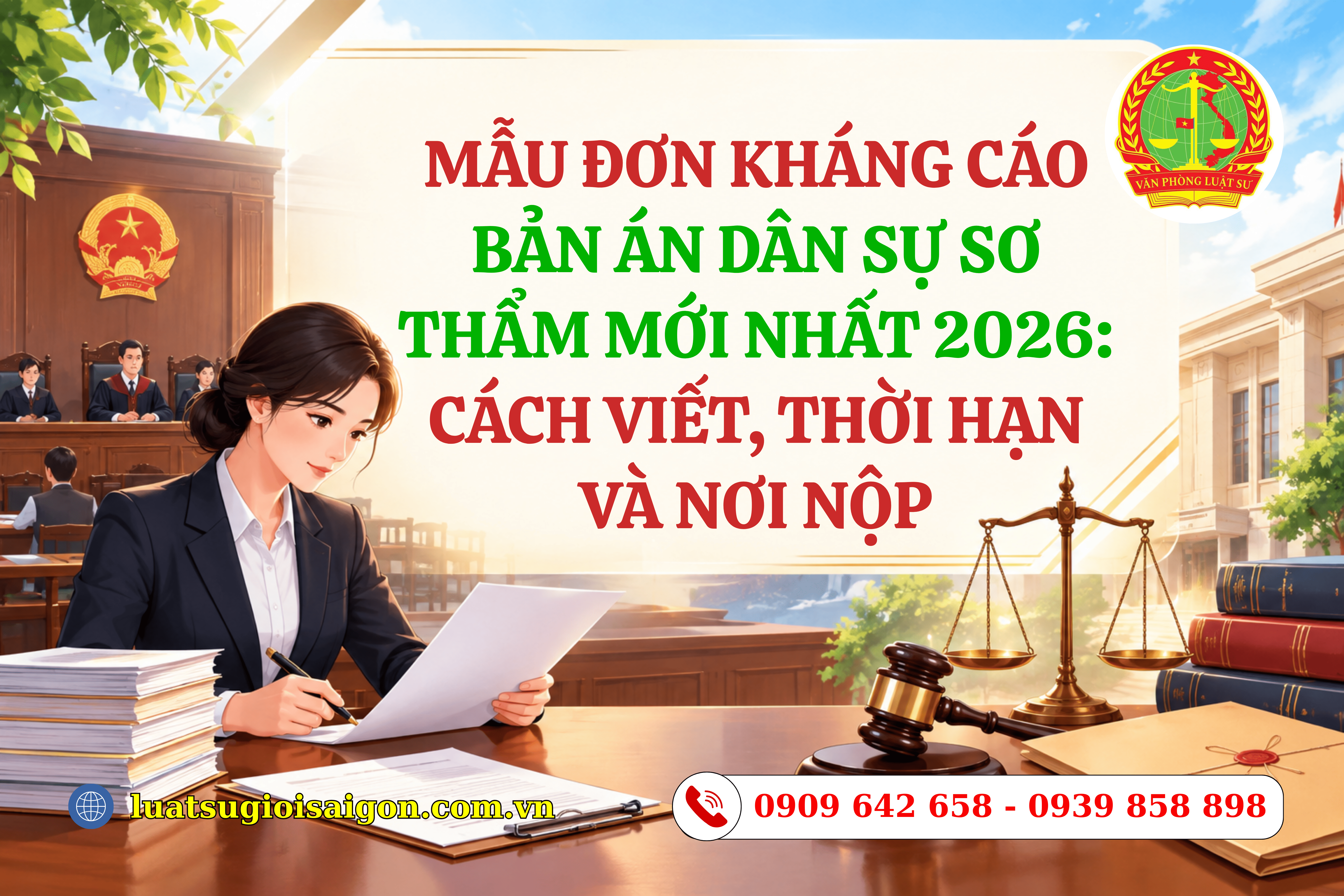 Mẫu đơn kháng cáo bản án dân sự sơ thẩm mới nhất 2026 Cách viết thời hạn và nơi nộp
