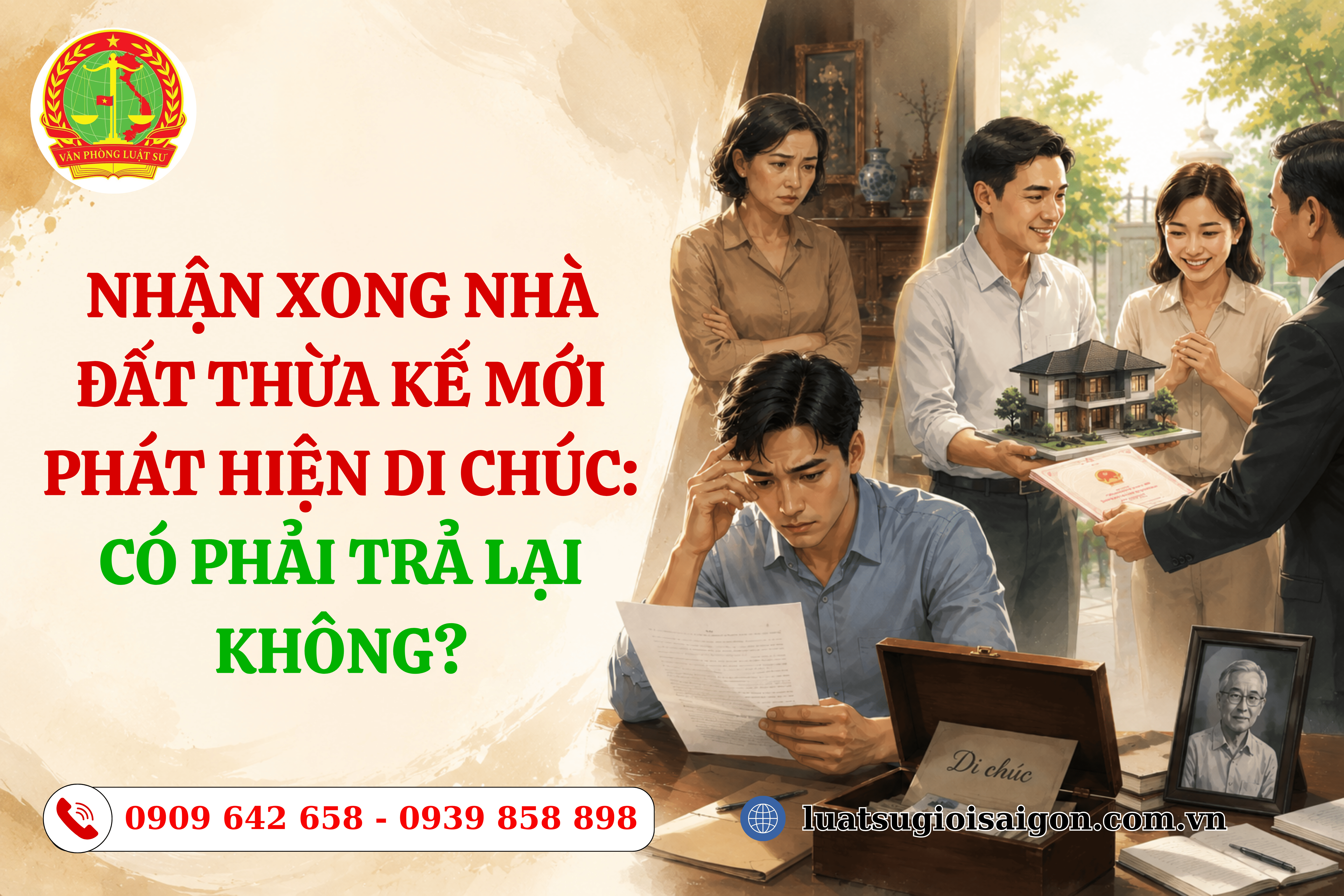 Nhận xong nhà đất thừa kế rồi mới phát hiện di chúc có phải trả lại không