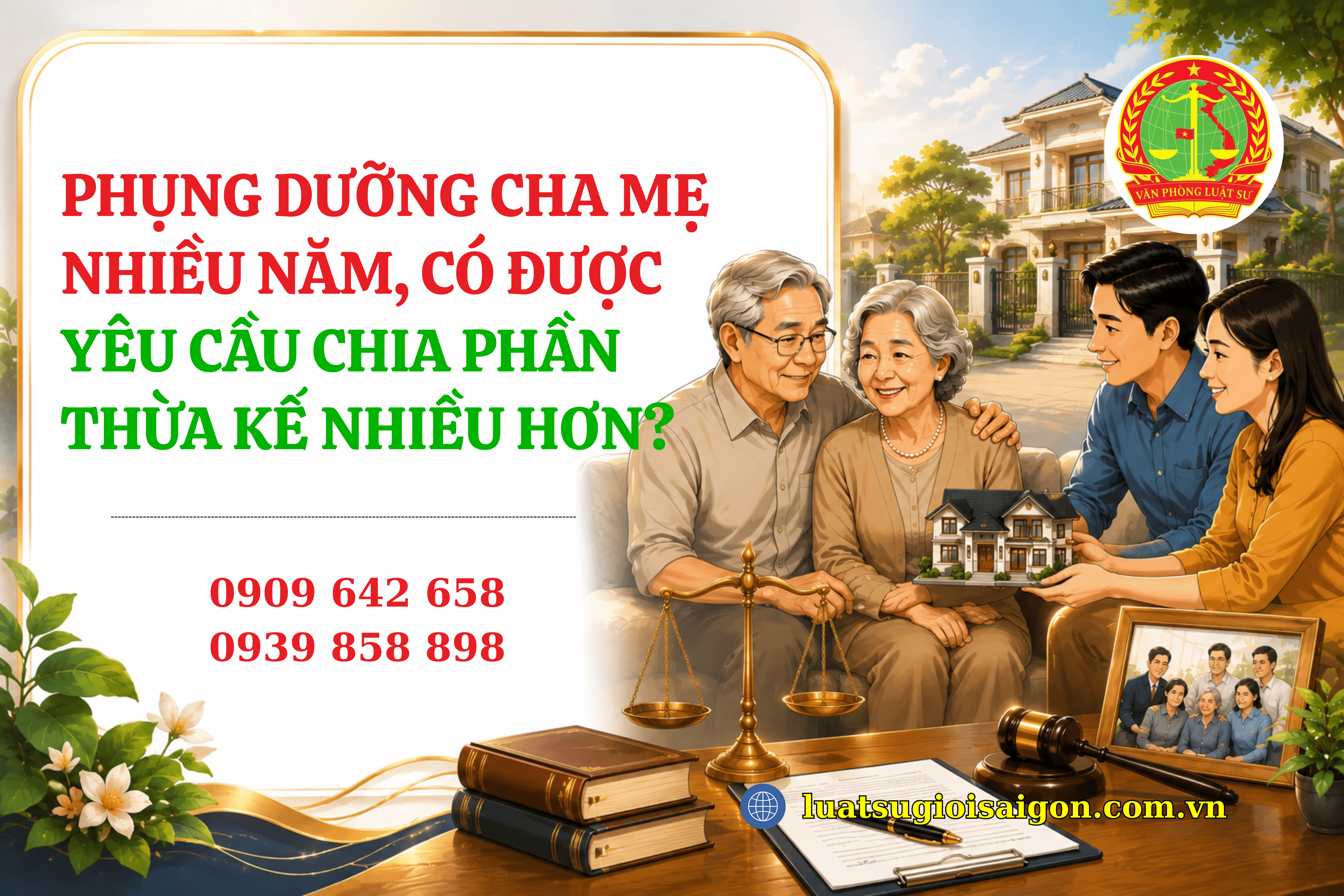 Phụng dưỡng cha mẹ nhiều năm có được yêu cầu chia phần thừa kế nhiều hơn-luatsugioisaigon
